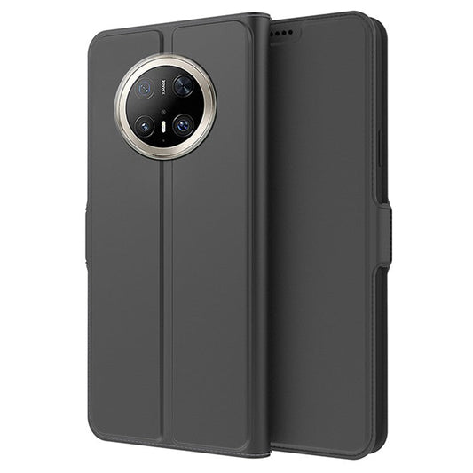 For Huawei Mate 70 Pro / 70 Pro+ Case Shockproof TPU Inner Shell Leather Phone Cover Card Slot - Black