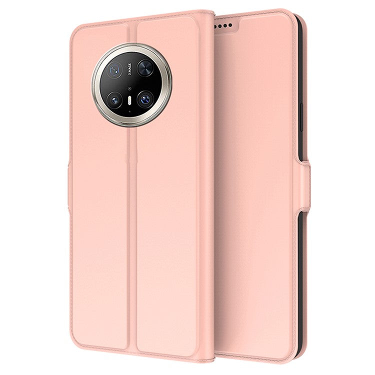 For Huawei Mate 70 Pro / 70 Pro+ Case Shockproof TPU Inner Shell Leather Phone Cover Card Slot - Rose Gold