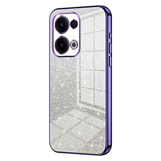 For Oppo Reno13 5G (Global) Case Electroplating Gradient Glitter TPU Phone Cover - Purple