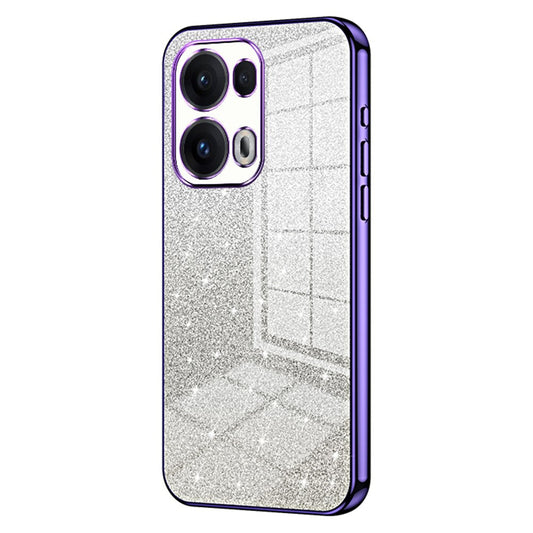 For Oppo Reno13 Pro 5G Case Electroplating Gradient Glitter TPU Phone Cover - Purple
