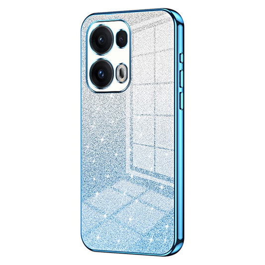For Oppo Reno13 Pro 5G Case Electroplating Gradient Glitter TPU Phone Cover - Blue