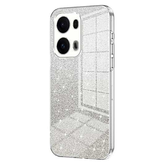 For Oppo Reno13 Pro 5G Case Electroplating Gradient Glitter TPU Phone Cover - Transparent