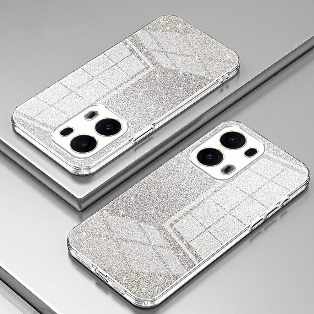 For Oppo Reno13 Pro 5G Case Electroplating Gradient Glitter TPU Phone Cover - Transparent