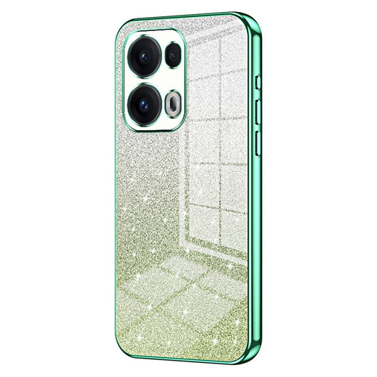 For Oppo Reno13 Pro 5G Case Electroplating Gradient Glitter TPU Phone Cover - Green