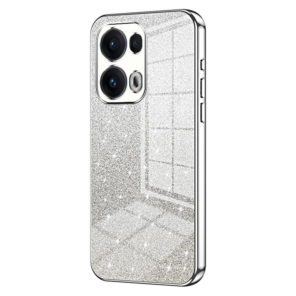 For Oppo Reno13 Pro 5G Case Electroplating Gradient Glitter TPU Phone Cover - Silver