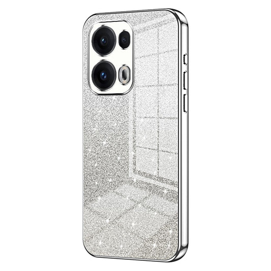 For Oppo Reno13 Pro 5G Case Electroplating Gradient Glitter TPU Phone Cover - Silver