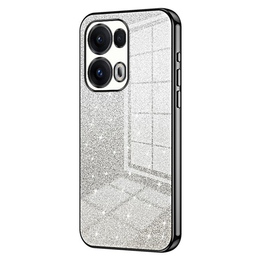 For Oppo Reno13 Pro 5G Case Electroplating Gradient Glitter TPU Phone Cover - Black