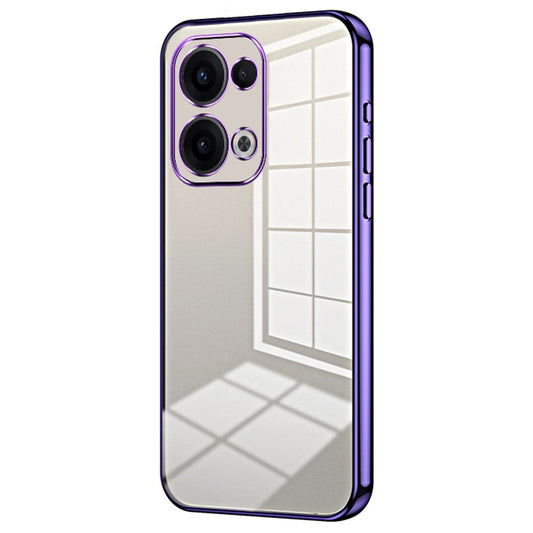 For Oppo Reno13 5G (Global) Case Electroplating Frame Soft TPU Phone Cover - Purple