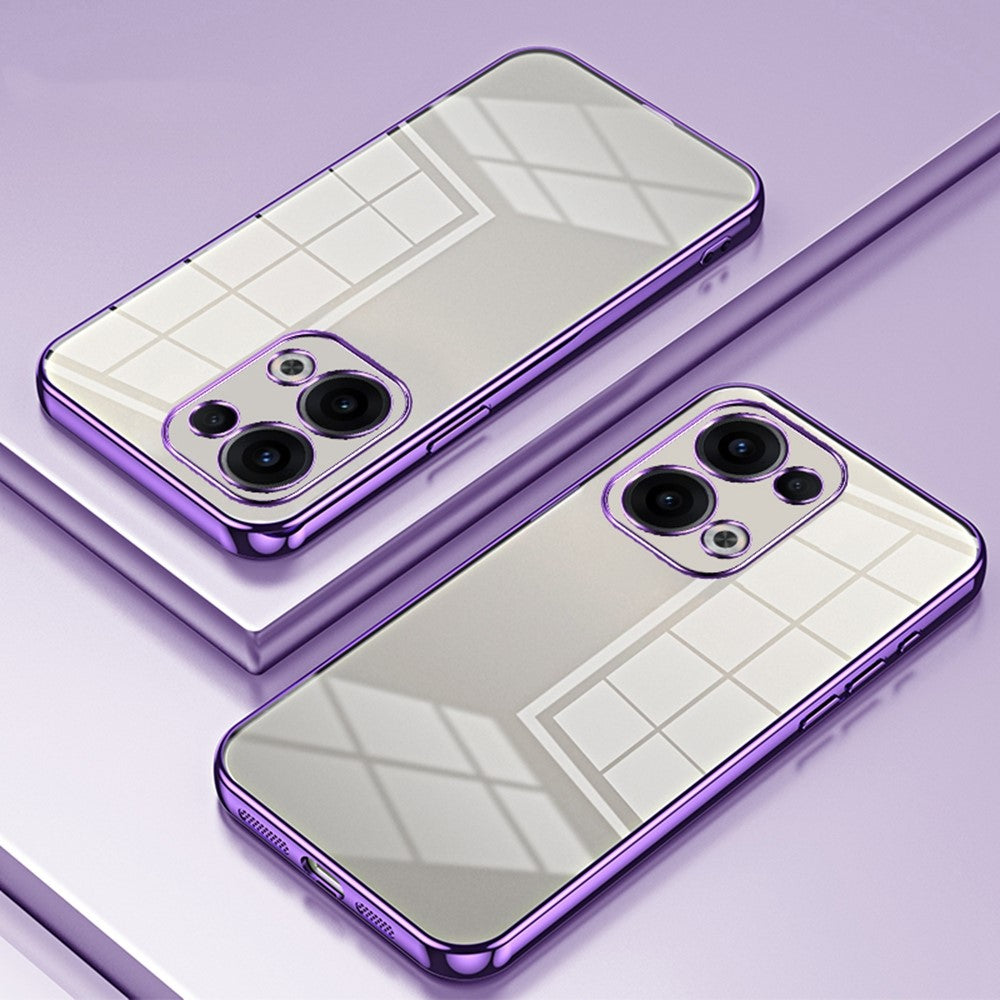 For Oppo Reno13 5G (Global) Case Electroplating Frame Soft TPU Phone Cover - Purple