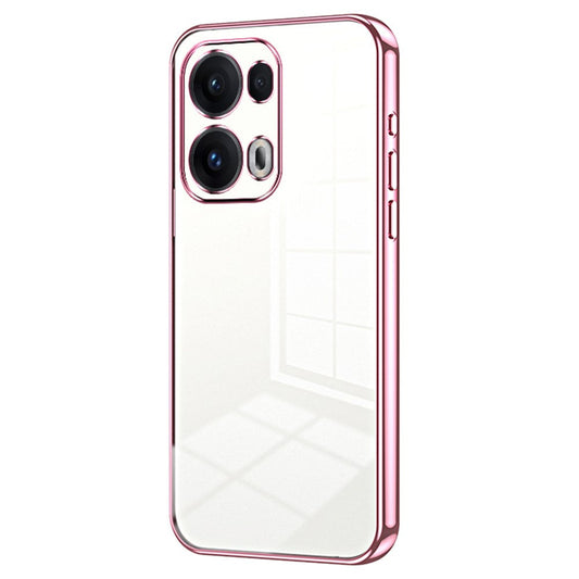 For Oppo Reno13 Pro 5G Case Electroplating Frame Soft TPU Phone Cover - Pink
