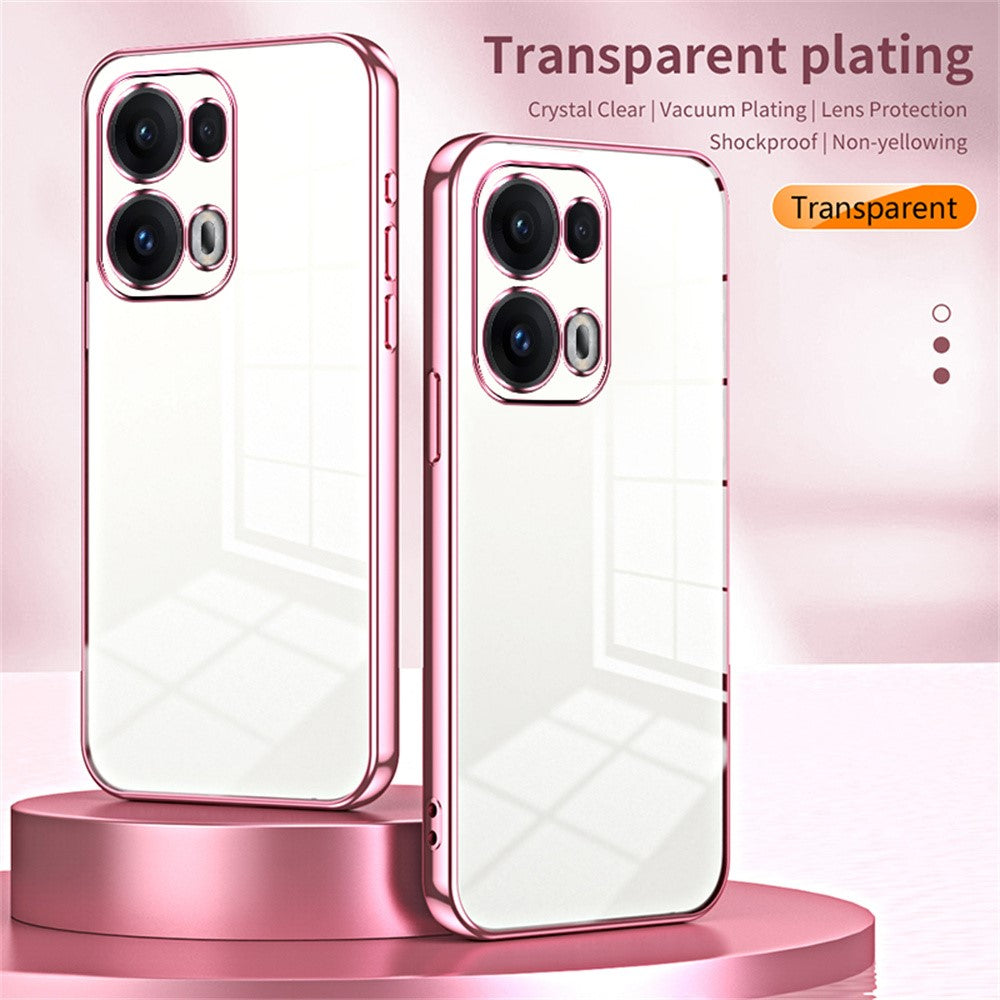 For Oppo Reno13 Pro 5G Case Electroplating Frame Soft TPU Phone Cover - Pink