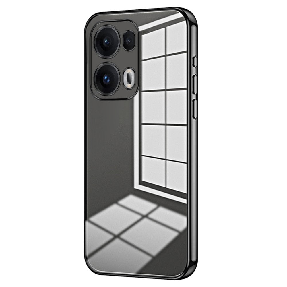 For Oppo Reno13 Pro 5G Case Electroplating Frame Soft TPU Phone Cover - Black