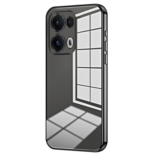 For Oppo Reno13 Pro 5G Case Electroplating Frame Soft TPU Phone Cover - Black