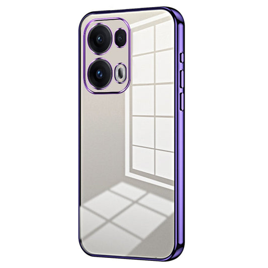 For Oppo Reno13 Pro 5G Case Electroplating Frame Soft TPU Phone Cover - Purple