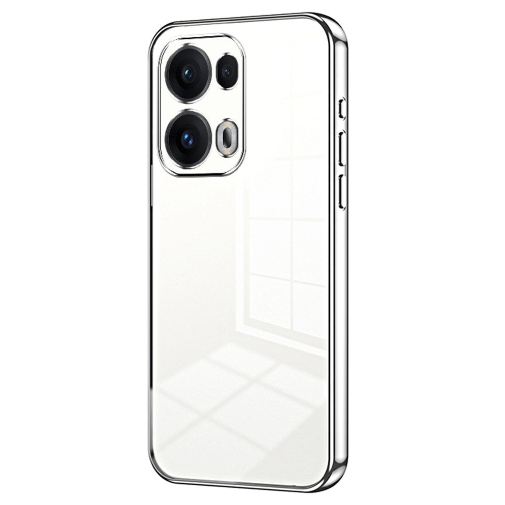 For Oppo Reno13 Pro 5G Case Electroplating Frame Soft TPU Phone Cover - Silver