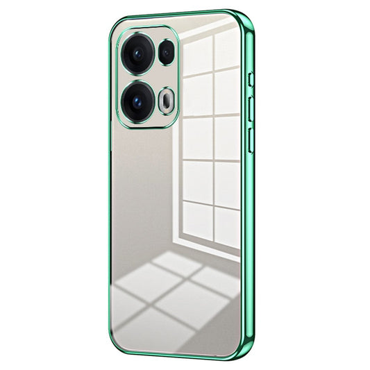 For Oppo Reno13 Pro 5G Case Electroplating Frame Soft TPU Phone Cover - Green