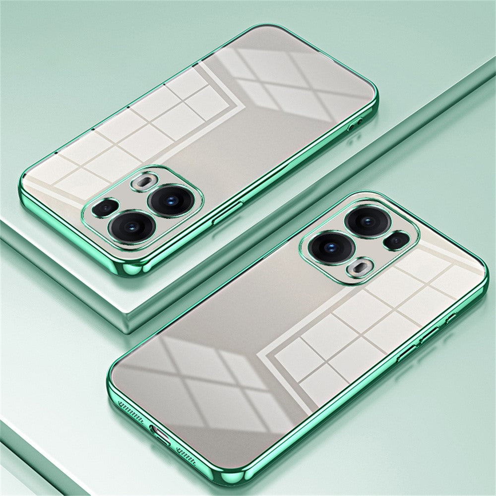 For Oppo Reno13 Pro 5G Case Electroplating Frame Soft TPU Phone Cover - Green