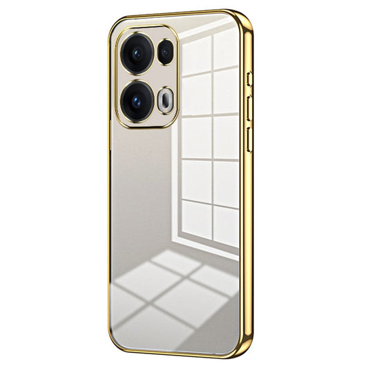 For Oppo Reno13 Pro 5G Case Electroplating Frame Soft TPU Phone Cover - Gold