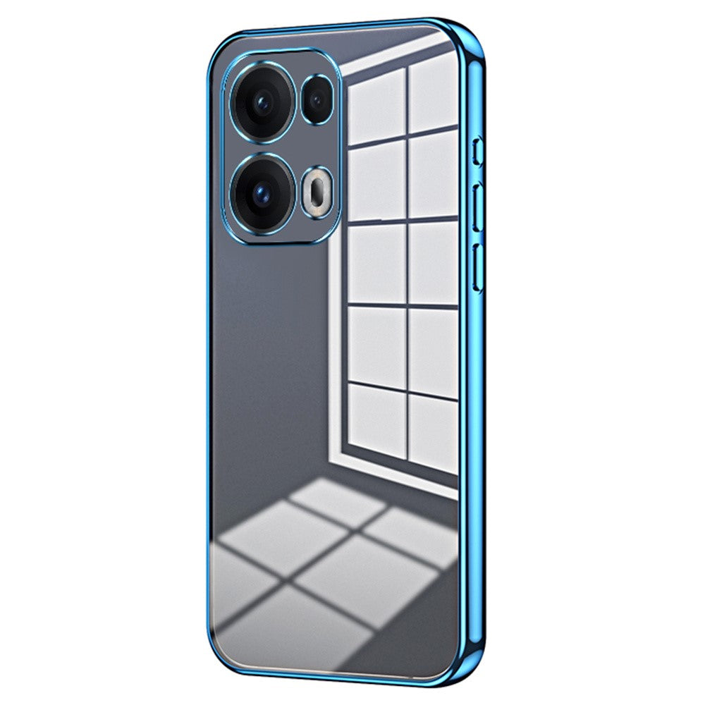 For Oppo Reno13 Pro 5G Case Electroplating Frame Soft TPU Phone Cover - Blue