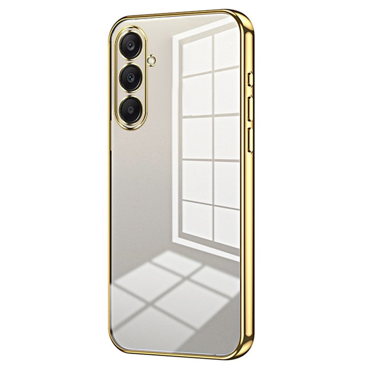 For Samsung Galaxy A26 5G Case Electroplating Frame Soft TPU Phone Cover - Gold