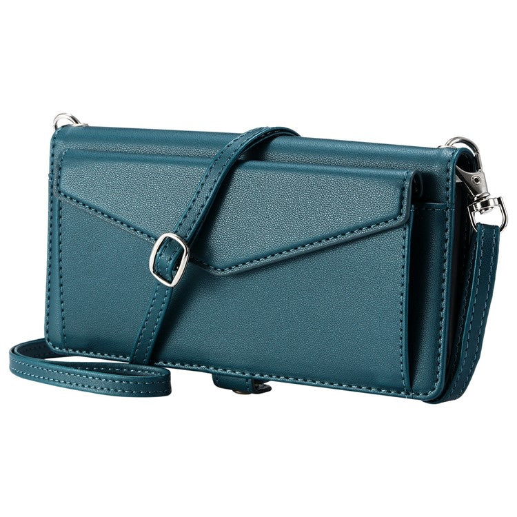 For Motorola Moto G75 5G Leather Case Wallet Stand Phone Cover with Straps - Blackish Green