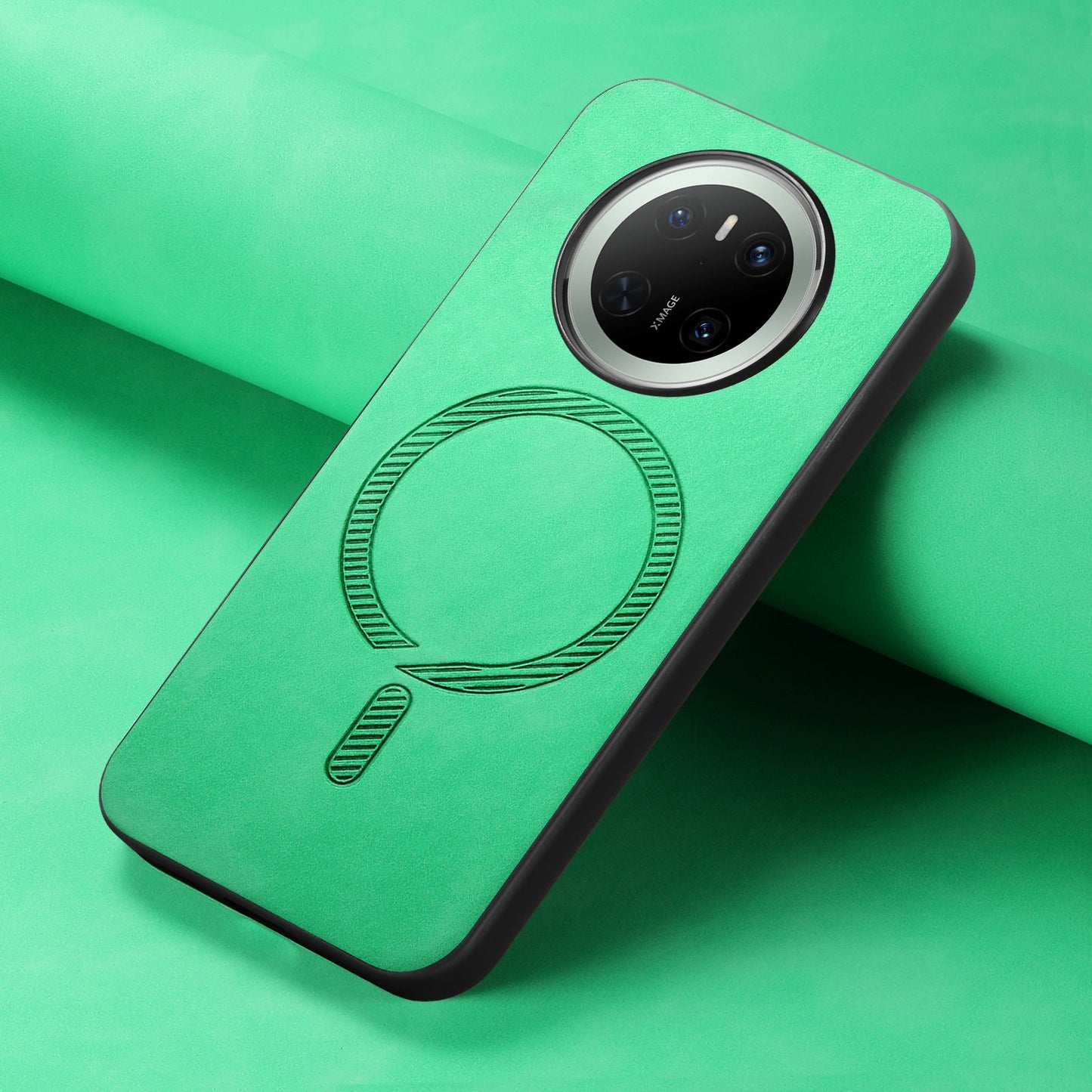 For Huawei Mate 70 Leather Back Case Compatible with MagSafe Skin-touch Phone Cover - Green