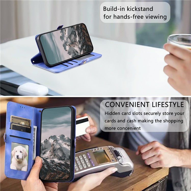 Style 016 For Motorola Moto G75 5G Case Skin Feel Totem Imprinted Wallet Leather Phone Cover - Purple