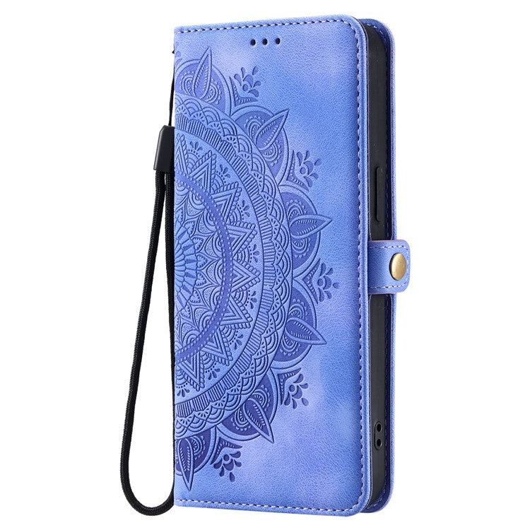Style 016 For Motorola Moto G75 5G Case Skin Feel Totem Imprinted Wallet Leather Phone Cover - Purple