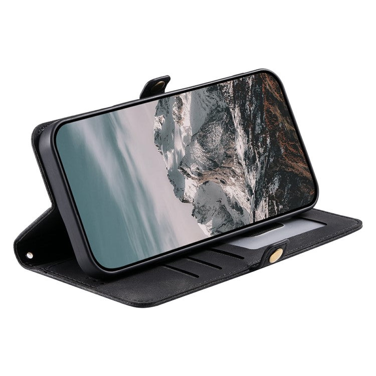 Style 016 For Motorola Moto G75 5G Case Skin Feel Totem Imprinted Wallet Leather Phone Cover - Black