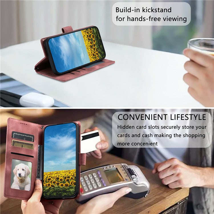 Style 018 For Motorola Moto G75 5G Case Imprinted Totem Skin Feel Wallet Leather Phone Cover - Rose Gold