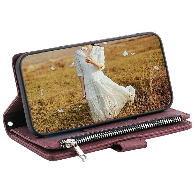 Style 005 For Motorola Moto G75 5G Wallet Case Rhombus Stitching Line PU Leather Phone Cover - Wine Red