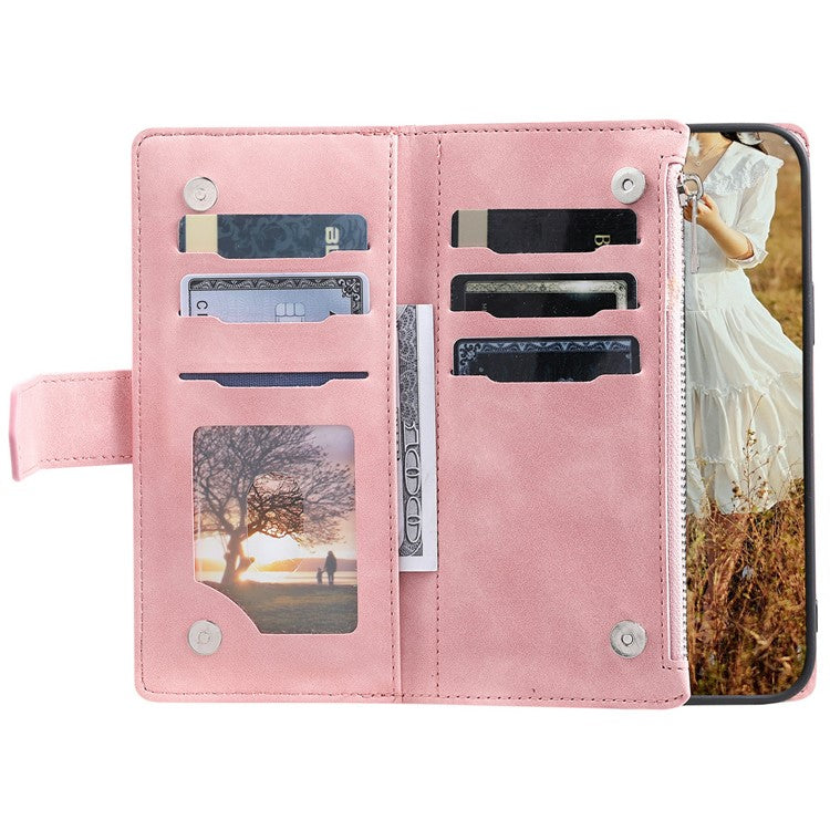 Style 005 For Motorola Moto G75 5G Wallet Case Rhombus Stitching Line PU Leather Phone Cover - Rose Gold