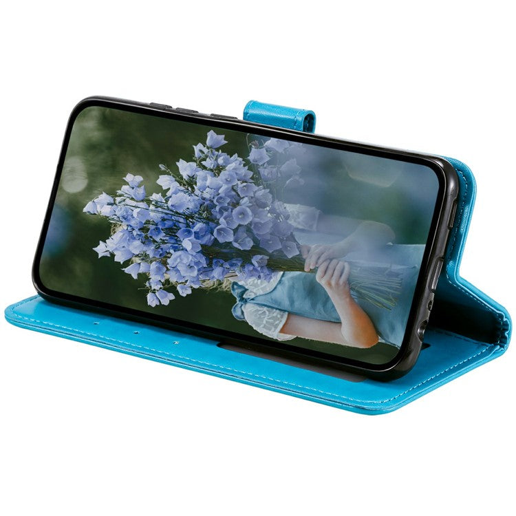 For Motorola Moto G75 5G Case Imprinted Totem PU Leather Wallet Stand Phone Cover - Blue