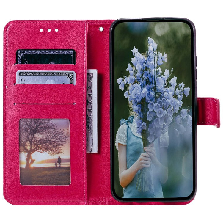 For Motorola Moto G75 5G Case Imprinted Totem PU Leather Wallet Stand Phone Cover - Rose
