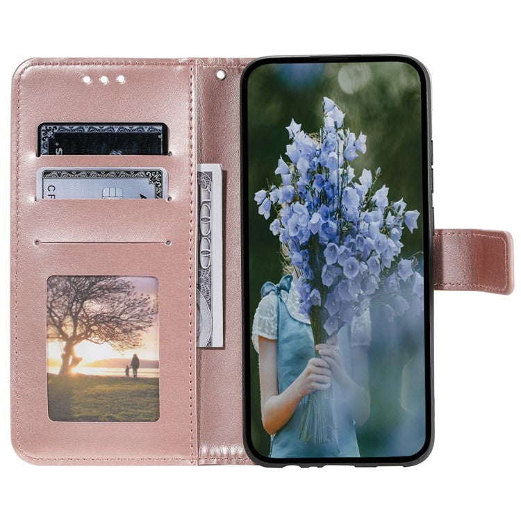 For Motorola Moto G75 5G Case Imprinted Totem PU Leather Wallet Stand Phone Cover - Rose Gold