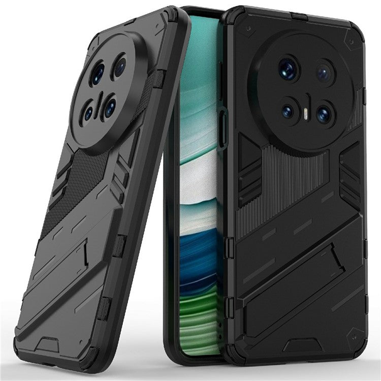 For Huawei Mate 70 Pro+  /  Mate 70 Pro Case PC + TPU Shockproof Phone Cover with Kickstand - Black