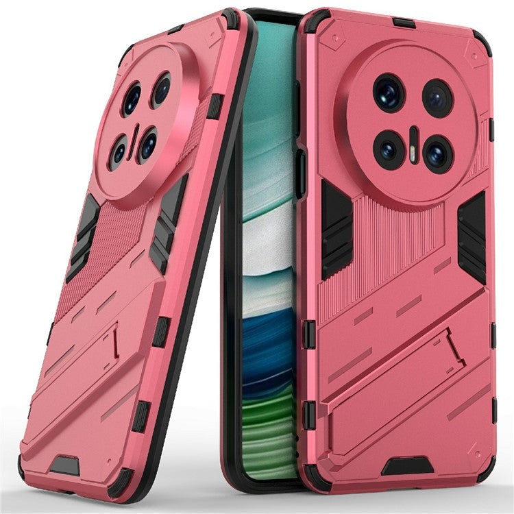 For Huawei Mate 70 Pro+  /  Mate 70 Pro Case PC + TPU Shockproof Phone Cover with Kickstand - Rose