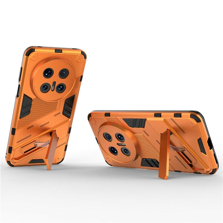 For Huawei Mate 70 Pro+  /  Mate 70 Pro Case PC + TPU Shockproof Phone Cover with Kickstand - Orange