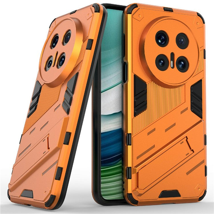 For Huawei Mate 70 Pro+  /  Mate 70 Pro Case PC + TPU Shockproof Phone Cover with Kickstand - Orange