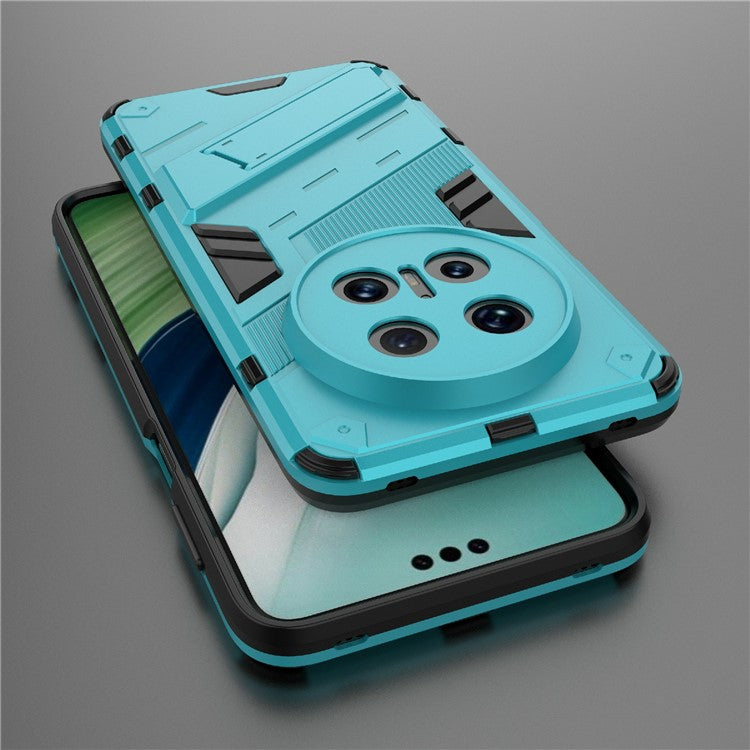 For Huawei Mate 70 Pro+  /  Mate 70 Pro Case PC + TPU Shockproof Phone Cover with Kickstand - Baby Blue