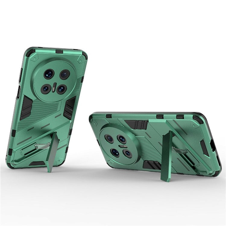 For Huawei Mate 70 Pro+  /  Mate 70 Pro Case PC + TPU Shockproof Phone Cover with Kickstand - Green