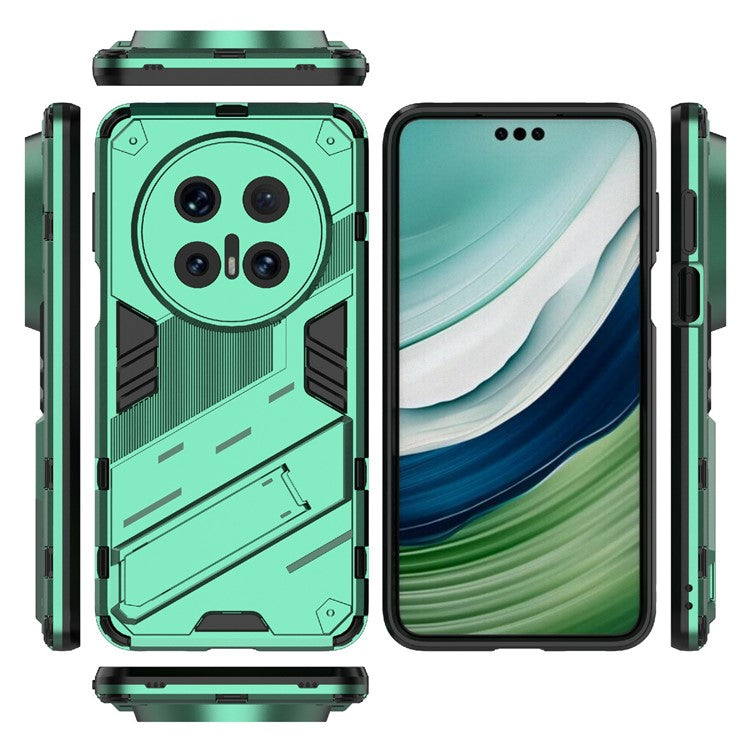 For Huawei Mate 70 Pro+  /  Mate 70 Pro Case PC + TPU Shockproof Phone Cover with Kickstand - Green
