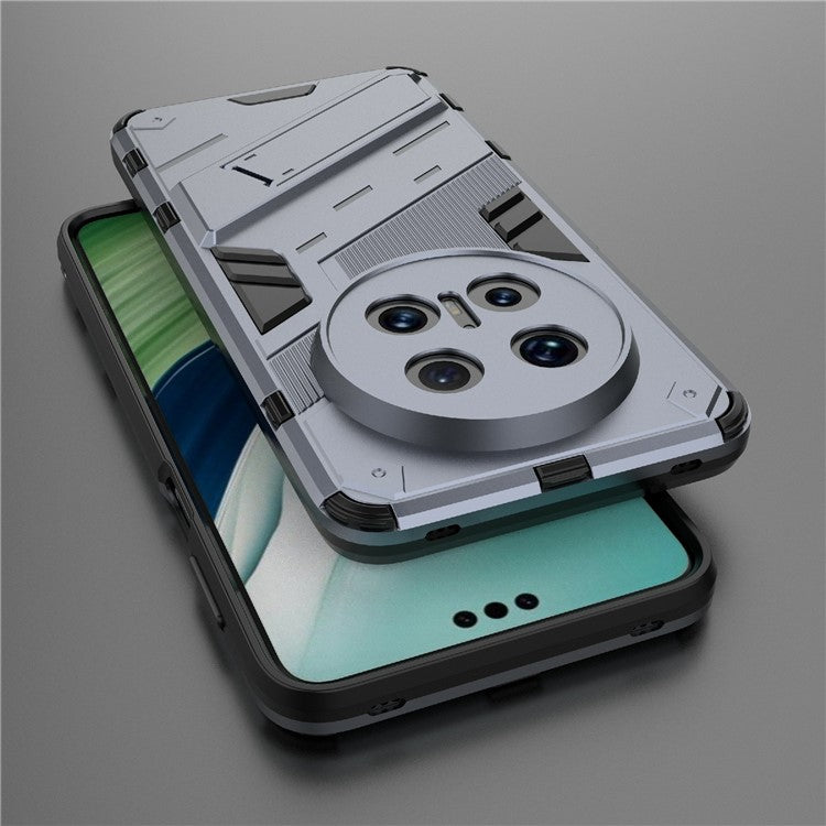 For Huawei Mate 70 Pro+  /  Mate 70 Pro Case PC + TPU Shockproof Phone Cover with Kickstand - Dark Blue