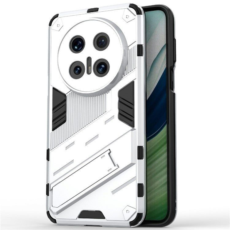 For Huawei Mate 70 Pro+  /  Mate 70 Pro Case PC + TPU Shockproof Phone Cover with Kickstand - White