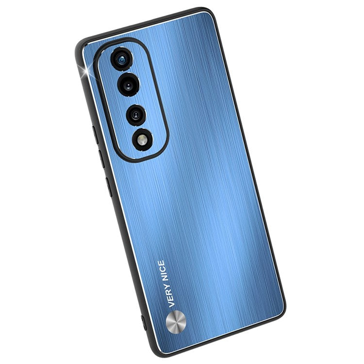 For Honor 70 Pro 5G Cell Phone Case Soft TPU Brushed Aluminium Alloy Anti-fingerprint Phone Back Shell Cover - Black