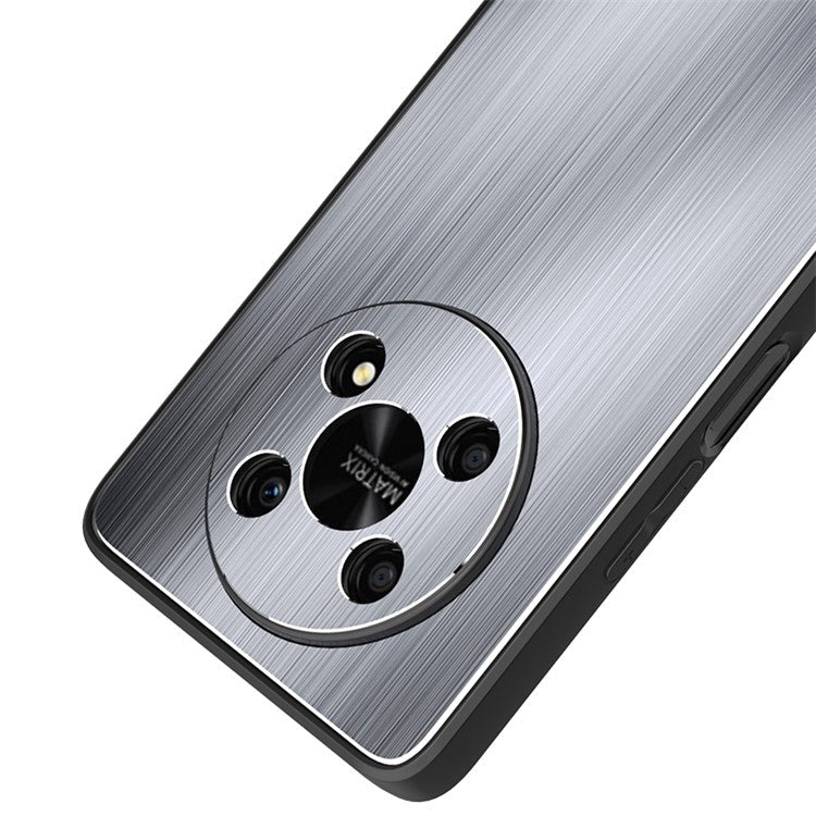 Shockproof Phone Case for Honor X30 5G, Brushed Aluminium Alloy and TPU Mobile Phone Back Shell Cover - Silver