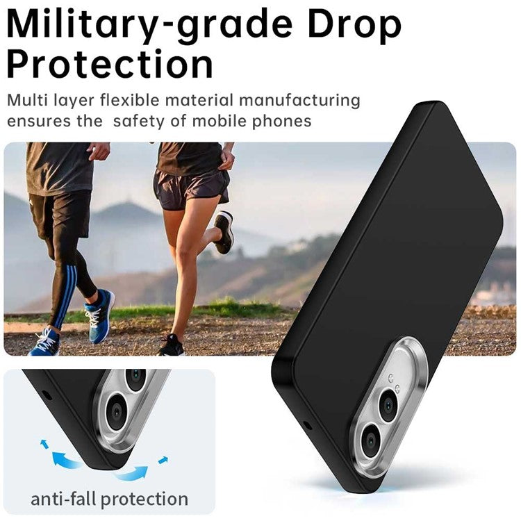 For OnePlus Nord CE4 Lite 5G / Oppo K12x 5G (China) Case TPU + TPE Anti Drop Protection Phone Cover - Black