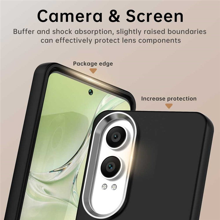 For OnePlus Nord CE4 Lite 5G / Oppo K12x 5G (China) Case TPU + TPE Anti Drop Protection Phone Cover - Black