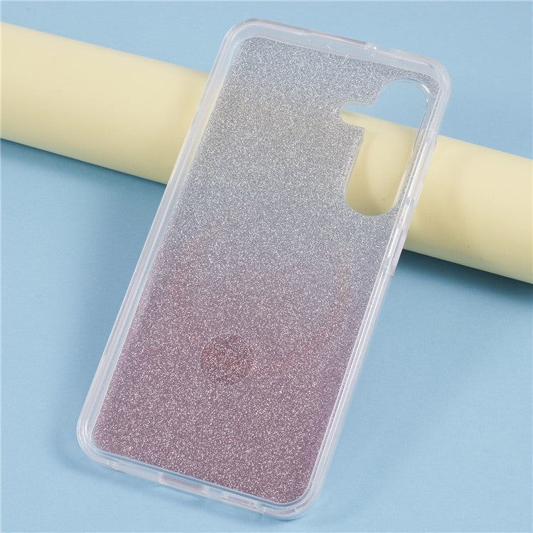 For Samsung Galaxy S25+ / S24+ Glitter Case Compatible with MagSafe PC+TPU Phone Cover with PET Screen Film - Red