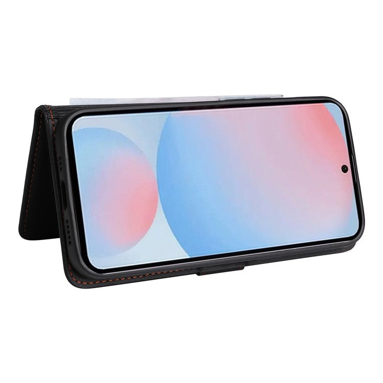 BETOPNICE 005 For Samsung Galaxy A56 5G Stand Case PU Leather Wallet Phone Cover - Black